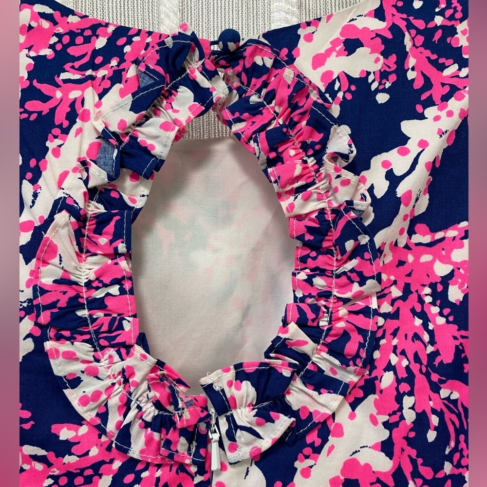 Lilly Pulitzer Dress Fiesta Nauti Navy Pink Beyond the‎ Sea Coral Size 4 - Picture 7 of 15